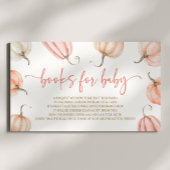 ピンク小さなかぼちゃの赤ちゃんシャワー本ベビー エンクロージャーカード