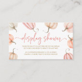 ピンク小さなかぼちゃの赤ちゃんシャワー表示シャワー エンクロージャーカード (正面)