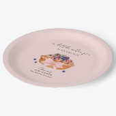 ピンク小さなかわいこちゃんパイベリーバウ赤ちゃんシャワー ペーパープレート (アングル)