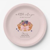 ピンク小さなかわいこちゃんパイベリーバウ赤ちゃんシャワー ペーパープレート (正面)