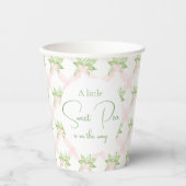 ピンク小さなスイートピーの女の子ベビーシャワー 紙コップ (正面)