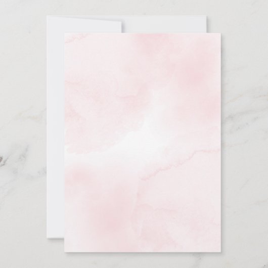 ピンク小さなスノーフレークの女の子の赤ちゃんシャワー 招待状 (裏面)