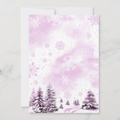 ピンク小さなスノーフレーク赤ちゃんシャワー招待状 招待状 (裏面)