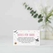 ピンク小さなブー幽霊赤ちゃんシャワー本ベビー エンクロージャーカード (スタンド正面)