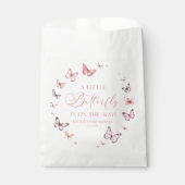 ピンク小さな蝶が赤ちゃんシャワーの途中にある フェイバーバッグ (正面)
