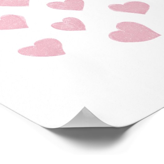 ピンク小ハート ポスター (角)