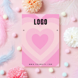 ピンク層ハートラブイヤリングジュエリーディスプレイ 名刺