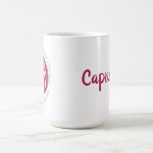 ピンク山羊座〔占星術の〕十二宮図星印パーソナリティ特性 コーヒーマグカップ (中央)