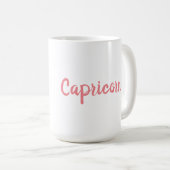 ピンク山羊座〔占星術の〕十二宮図星印パーソナリティ特性 コーヒーマグカップ (正面右)