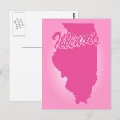 ピンク州イリノイ ポストカード (正面/裏面)