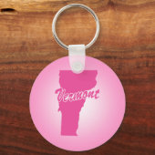 ピンク州バーモントキーチェーン キーホルダー (正面)