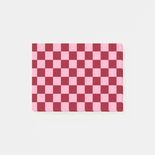 ピンク市松模様にとブルゴーニュ ポストイット (正面)