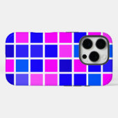 ピンク市松模様にとブルーの明るいパターン Case-Mate iPhoneケース (裏面 (横))