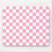 ピンク市松模様にとホワイト マウスパッド (正面)