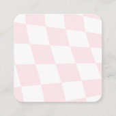 ピンク市松模様にのイヤリング表示カード スクエア名刺 (裏面)