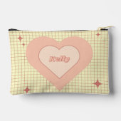 ピンク市松模様にのハートパターンバレンタインデー アクセサリーポーチ (裏面)