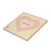 ピンク市松模様にのハートパターンバレンタインデー タイル (側面)