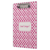 ピンク市松模様にのハート クリップボード (左)