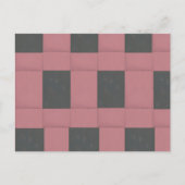 ピンク市松模様にの花の抽象芸術 ポストカード (正面)