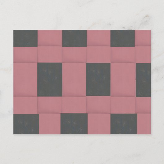 ピンク市松模様にの花の抽象芸術 ポストカード (正面)