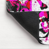 ピンク市松模様にグ・グラフィティ・マウス・パッド マウスパッド (コーナー)