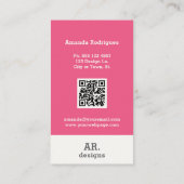 ピンク市松模様にスタイリッシュの名刺 名刺 (裏面)