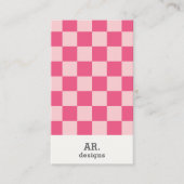 ピンク市松模様にスタイリッシュの名刺 名刺 (正面)