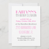 ピンク市松模様にダイヤモンド応援/Pomパーティの招待状 招待状 (裏面)