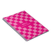 ピンク市松模様に名 ノートブック (右側)