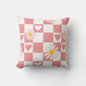 ピンク市松模様に子供部屋 クッション (正面)