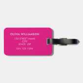 ピンク市松模様に幾何図形 ラゲッジタグ (裏面横)