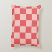 ピンク市松模様に赤ギンガム アクセントクッション (裏面(縦))