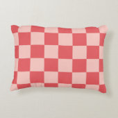 ピンク市松模様に赤ギンガム アクセントクッション (裏面)