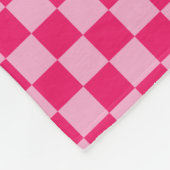 ピンク市松模様に フリースブランケット (角)