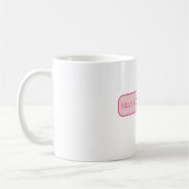 ピンク幸せな日の笑顔 コーヒーマグカップ (左)