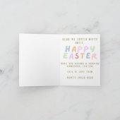 ピンク幸せ1stイースターエッグ姪の名前グリーティングカード カード (内部)