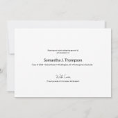 ピンク幼稚園の卒業生と今の卒業写真 案内状 (裏面)