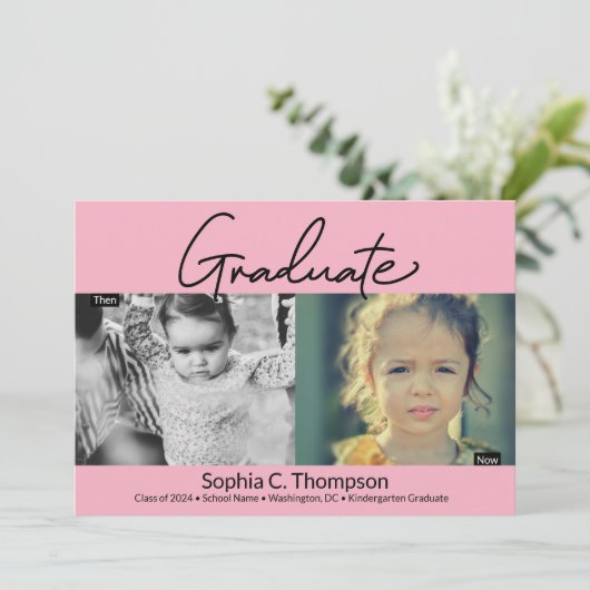 ピンク幼稚園大学院写真 案内状 (スタンド正面)