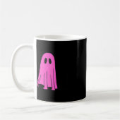 ピンク幽霊と黒猫ハロウィーン秋シーズン コーヒーマグカップ (左)