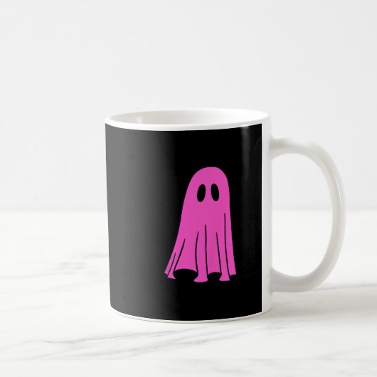ピンク幽霊と黒猫ハロウィーン秋シーズン コーヒーマグカップ (右)