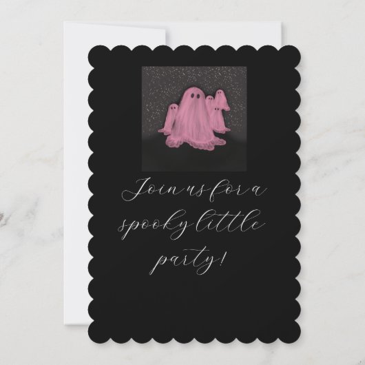 ピンク幽霊アットナイトハローウィンパーティ招待状 招待状 (裏面)