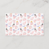 ピンク幽霊ガールベビーシャワー予約リクエスト エンクロージャーカード (裏面)