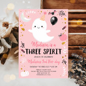 ピンク幽霊スリースピリットハロウィーン誕生日 招待状