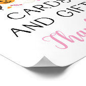 ピンク幽霊ハロウィンカード&ギフトサイン ポスター (角)