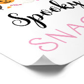 ピンク幽霊ハロウィン不気味スナックサイン ポスター (角)