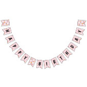 ピンク幽霊ハロウィン不気味ワンハッピーバースデー バンティングフラッグ (全)