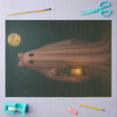 ピンク幽霊ハロウィーンデコペお洒落ゴシック 薄葉紙 (クラフト)