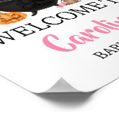 ピンク幽霊ハロウィーンベビーはブルーイング歓迎 ポスター (角)