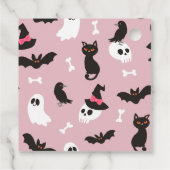 ピンク幽霊ハロウィーン誕生日パーティーありがとう フェイバータグ (裏面)