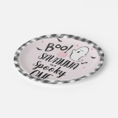 ピンク幽霊ハロウィーン誕生日パーティー紙プレート ペーパープレート (アングル)